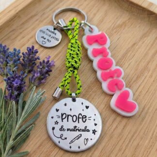 Llavero profe de matrícula personalizado